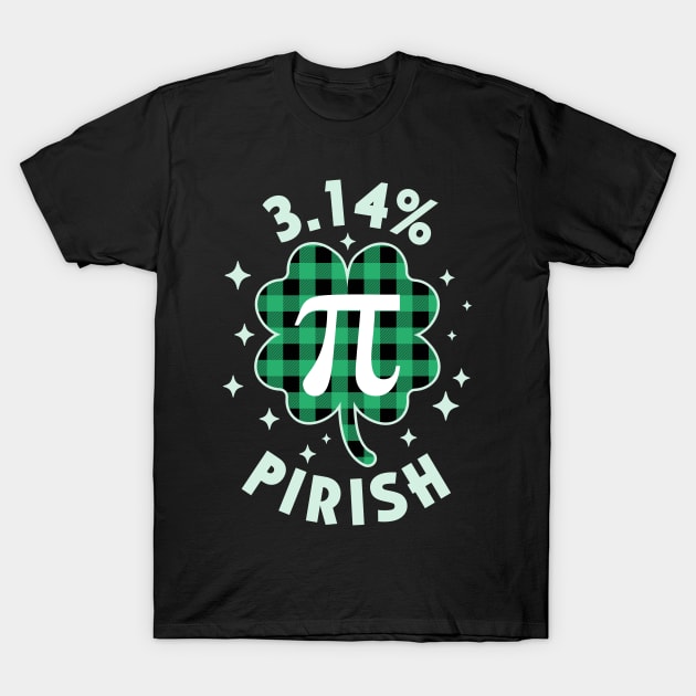 3.14% Pirish Saint Patricks Day Green Math Geek Pi Day T-Shirt by OrangeMonkeyArt